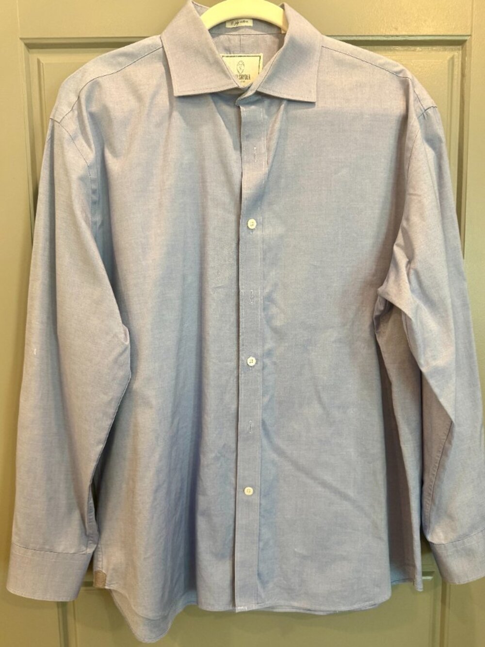 Todd Snyder NYC 2-Ply Cotton Dress Shirt Light Blue 17 32/33